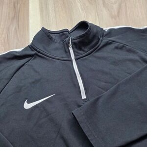 Nike Dri-FIT 1/4 Zip Pullover Soccer Training Jacket Mens Medium Black White M